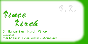 vince kirch business card